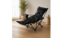 Reclining Chair with Footrest Four-Position Patio Recliner Metal Frame