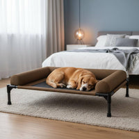 Breathable Elevated Dog Bed Detachable Cover Raised Pet Bed Washable Mesh Dog Cot Moisture Resistant for Small Dogs, Year-Round, Indoor
