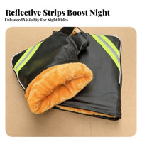 2 Pieces Windproof Motorcycle Handlebar Gloves Fleece Lined Motorcycle Handlebar Muffs Easy Installation for Outdoor Commuting