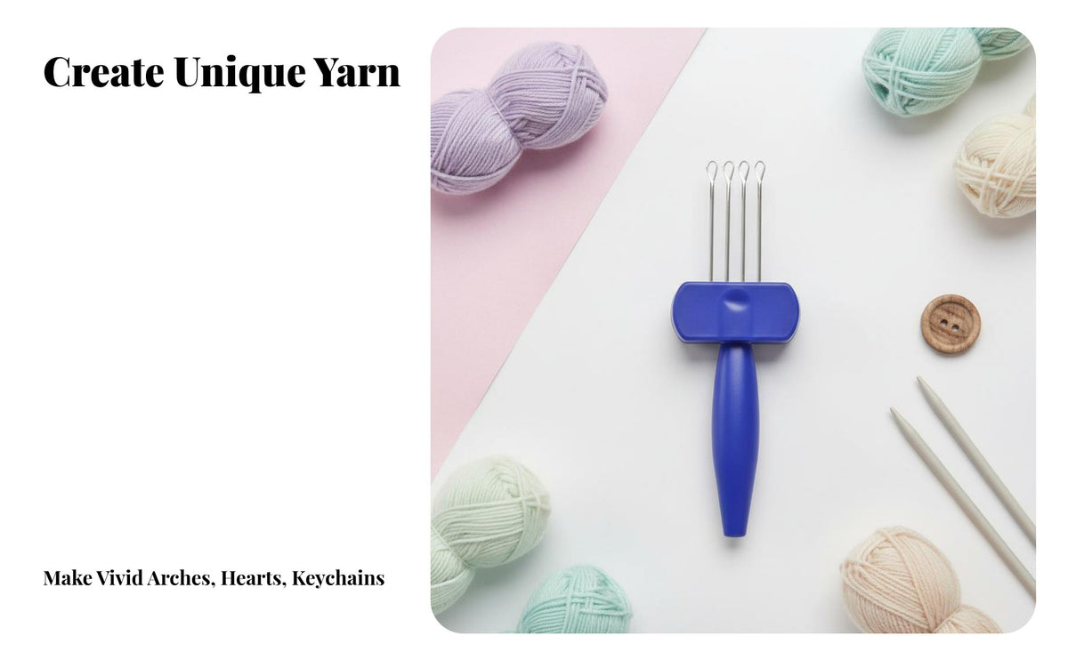Handheld I-Cord Knitter Ergonomic Handle Latch Hook Weaving Tool Yarn Braider Thumb Rest Notch Crafting Supply for Home Decor