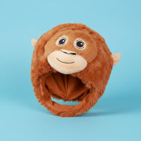 Photo Prop Monkey Head Hat PP Cotton Filled Soft Monkey Mask Cartoon Orangutan Head Cover for Party, Performance