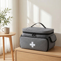 Zippered First Aid Bag with Double Zippers Portable Empty First Aid Kit Storage Case Compact Medical Storage Bag Easy-Access for Car