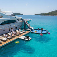 Multi-Person Capacity Yacht Swim Platform Long-Lasting & Puncture Resistant Inflatable Swim Platform Heavy-Duty Inflatable Floating Dock Portable & Lightweight for Families, Yachting, Lake, Ocean, Beach Parties