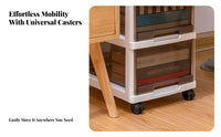 Mobile Book cart with casters Rolling Storage cart Lidded Design for Classroom