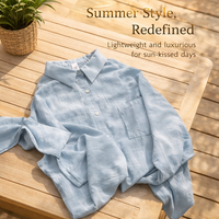 Women's Clothing Long Sleeve Sun Protection Shirt with Ice Silk Cooling Material for Beach Wear, Two Piece Set Includes Camisole