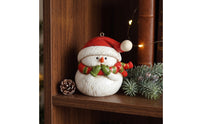 Snowman Ornament with Hanging Loop Festive Snowman Ornament Miniature for Collectors
