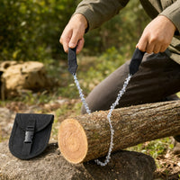 Compact Hand Chain Saw with Strap Loops Portable Pocket Chainsaw with Handles Bidirectional Teeth Pocket Chain Saw Foldable for Backpackers, Camping, Backpacking