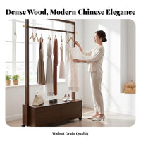 Stable Frame Rolling Clothing Rack Portable Mobile Clothes with Storage Cabinet Easy Assembly High Load Capacity for Apartment Dwellers, Homeowners, Bedroom, Entryway, Dressing Room, Retail Shop