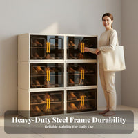 Dustproof Plastic Shoe Storage Box Large Capacity Plastic Shoe Rack Easy to Assemble Modular Cube Organizer Tool-Effortless Assembly for Sneaker Collectors, Apartment Dwellers, Entryway, Hallway, Bedroom, Living Room