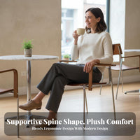 Modernist Inspired curved Frame Side Chair Wabi-Sabi Aesthetic Fabric Side Chair Minimalist Design Seating Furniture distinctive-look for Cafe Owners, Interior Designers, Homeowners, Dining Room, Restaurant, Kitchen, Reception Area