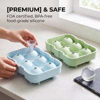 Silicone Ice Ball Mold with Funnel for Whiskey & Everyday Drinks - Food Grade Ice Cube Tray