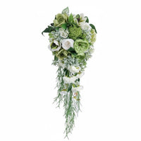 Realistic Look Artificial Teardrop Bouquet Real Feel Cascading Wedding Bouquet Long-Lasting for Brides