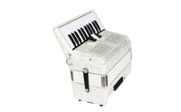 Piano Accordion Pearlescent Accordion with Straps Portable Musical Instrument for Students, Stage