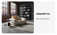 Minimalist Modern aesthetic Highsupportive Block Sofa abrasionResistant Fabric Living Room Furniture space-efficient Design Couch Deep Seat Comfort for Small Apartment Dwellers, Cat Owners, Families, Home Lounge