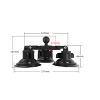 Triple Suction Cup Mount Adjustable Suction Cup Mount with Ball Joint Low-Profile Bracket for Drivers
