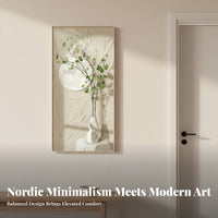 High-End Feel Textured Cream Design Painting Ready to Hang Hallway Decorative Painting Crystal Porcelain Surface Minimalist Still Life Art for Home Decorators, Design Enthusiasts, Gift Givers, Entrance, Entryway, Living Room, Bedroom