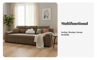 Multifunctional Sofa Bed Multi-Functional Design Textile Folding Sofa Space Saving Pull out Couch Bed for Homeowners, Young Adults, Home Office