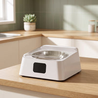 Automatic Pet Feeder Flip-Top Food Dispenser Transparent for Cats, Small Dogs