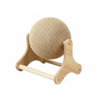 Wear-Resistant Feline Scratching Ball Long-Lasting Sisal Feline Ball Toy Interactive Pet Accessory 2-in-1 for Cats, Indoor