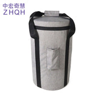 Portable Gray Singing Bowl Bag Handheld Crystal Bowl Storage Tote