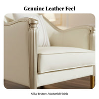 3 Pieces Genuine Leather Upholstery 3-Piece Couch Combination sturdy Wood Frame Sofa Set Luxury design Living Room Furniture timeless Design for Homeowners, Families, Apartment Dwellers, Villa, Large House, Reception Area, Home Office
