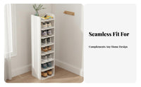 Narrow Shoe Rack Space-Saving Entryway Shoe Stand Simple Design Household Storage for Families, Apartment Dwellers, Small Areas, Hallway, Closet
