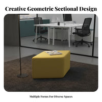 distinctive shapesShaped Upholstered Bench Comfortable Cushioning Waiting Room Seating Modern design Lobby Furniture Combinable Sections for Parents, Visitors, Customers, Reception Area, Shopping Mall