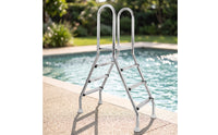 Stainless Steel Double-Sided Pool Ladder Long-Lasting Pool Ladder with Handrails Sturdy Outdoor for Backyard