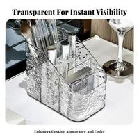 Multi-Compartment Clear Organizer Minimalist Design for vanity, Women, Students