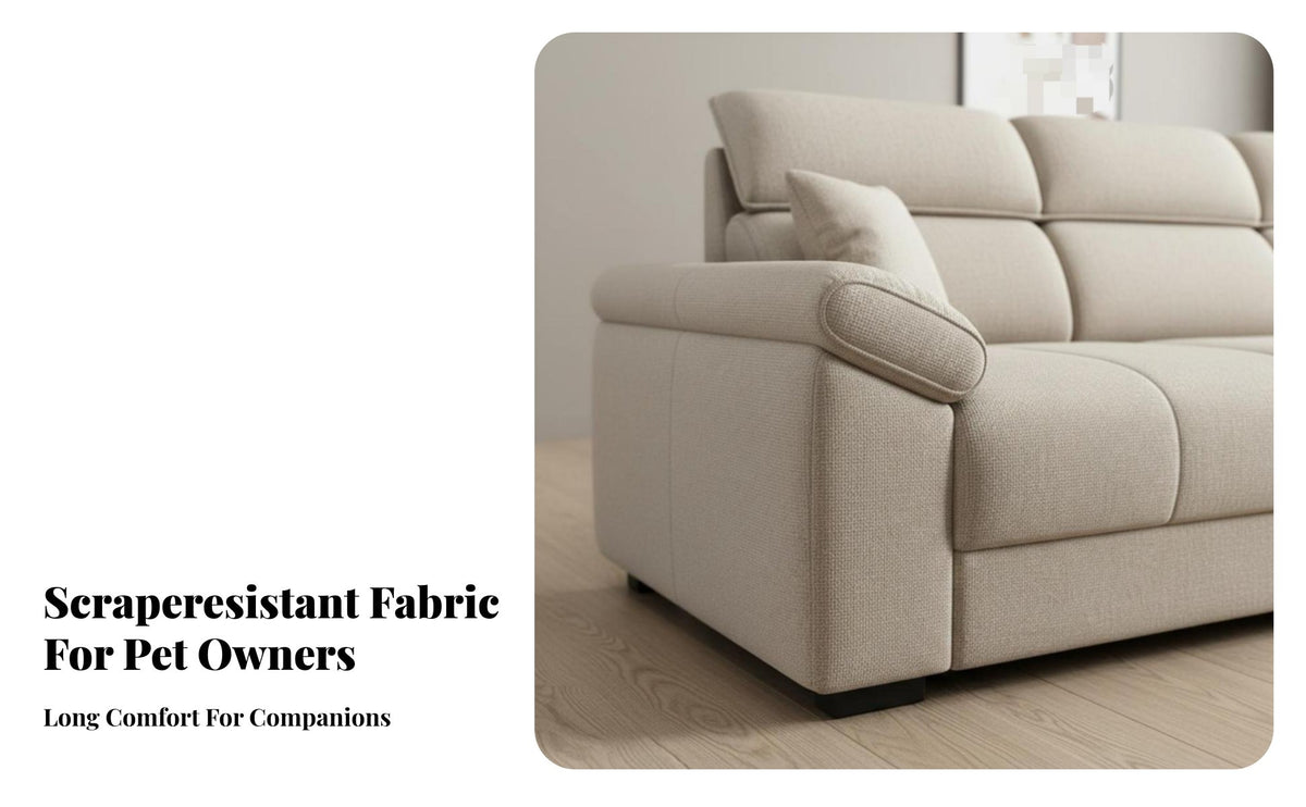 L-Shaped Chaise Sofa scuff-resistantResistant Living Room Furniture Modern Design Sectional Couch for Pet Owners, Apartment Dwellers, Home, Lounge Area