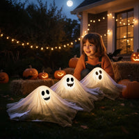 3 Pieces Illuminated Specter Stake Outdoor Specter Decoration with Ground Stake Spooky for Halloween, Lawn, Garden