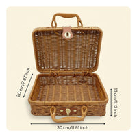Vintage Design Woven Gift Basket Handwoven Handmade Wicker Basket for Holiday Gifts