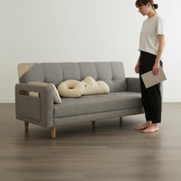 Foldable Sleeper Sofa Space Saving Modern Futon Bed Adjustable Backrest Double-Use Loveseat Bed for Bedroom, Living Room