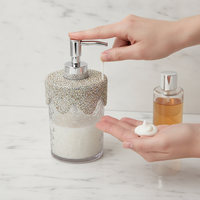 Diamond-Embellished Refillable Pump Bottles for Shampoo, Lotion, and Soap - Portable Travel Size for Hotel Bathrooms