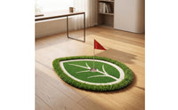 Buoyant Putting Surface with Golf Cup and Flag Leaf-Shaped for Golfers, Pool Owners, Backyard
