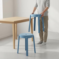 Stackable Plastic Stool Nordic Design Round Plastic Stool Household Furniture Versatile No Assembly for Entryway, Bedroom