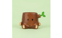 stumps Pen Holder Wood-Grain Pen Holder with Leaf Detail Cute Pencil Cup for Students, Office Workers, Study Table