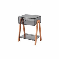 Transparent Design C-curve designd Table with periodical holder compartment Minimalist & aesthetic Nightstand Multi-Functional Home Furnishing Space-Saving for Apartment Dwellers, homeowners, Students, Living Room, Bedroom, Small areas, Office