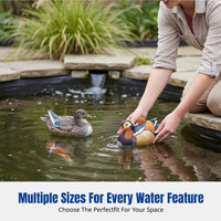 Resin Fish Bowl Decoration, Courtyard Simulation Mandarin Duck, Yellow Duck, Circulating Water Ornament