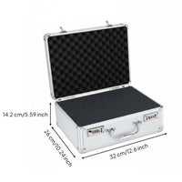 Combination Lock Aluminum Hard Case with Foam Heavy Duty Foam Insert Instrument Case Shockproof Hard Shell Toolbox Reinforced Corners for Travel