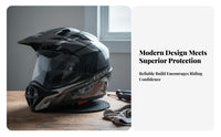 Full Face Sturdy Shell Twin Visor Motorbike Helmet Wide-Angle Vision for Motorcyclists, ATV Riders, Street Riding, Highway