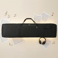 88-Key Keyboard Bag Multiple Pockets Soft Padded Keyboard Case Front Pocket