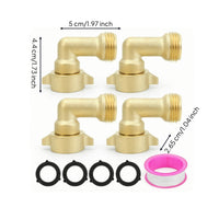 4 Pieces 90-Degree Hose Elbow Connector Threaded Garden Hose Elbow Connector Hardware Heavy-Duty Corrosion-Resistant
