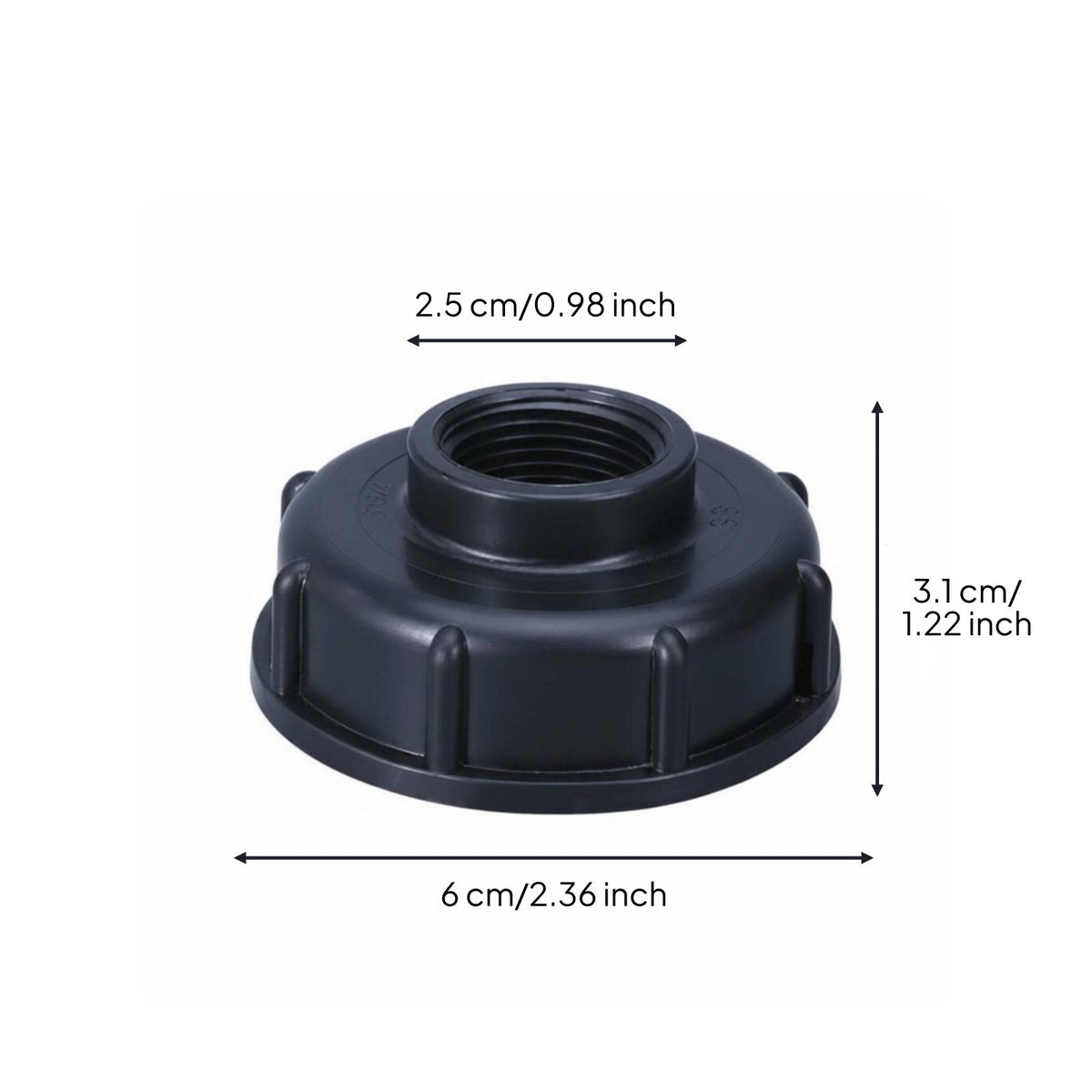 Thickened Design IBC Tote Adapter Leak-Proof Gasket S60x6 Coarse Thread Cap Heavy Duty Tote Reservoir Valve Adapter for Industrial, Agriculture, Garden