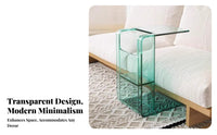 Mobile with casters Rolling C-Table Modern Aesthetic Nightstand Iridescent Finish Household Furniture Multi-Purpose for Interior Design aficionados, Apartment Dwellers, Remote Workers, Living Room, Bedroom, Small Spaces