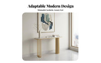 Modern Design Curved Entryway Stand Scratch Resistant Hallway Table Slim Profile Home Furnishing Strong Load Bearing for Homeowners, Interior Designers, Newlyweds, Foyer, Living Room, Behind Sofa