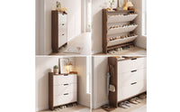 Shoe Organizer with Flip Drawers Shoe Organizer Narrow Furniture for Apartment Dwellers, Entryway, Hallway, Foyer