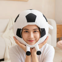 Fuzzy Soccer Ball Headwear Funny Soccer Ball Hat Lightweight Fuzzy Football Hat for Photo Booths