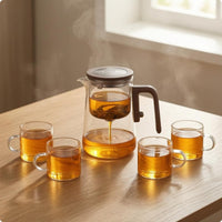 Infuser Teapot Set Transparent Teapot with Lid Tableware with Teacups