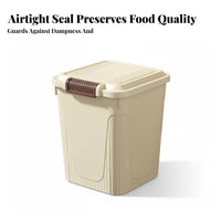 Large Capacity Pet Nourishment Dispenser Humidity-Resistant Airtight Rice Container Hinged Lid Pet Food Storage Bin for Cooks, Pantry